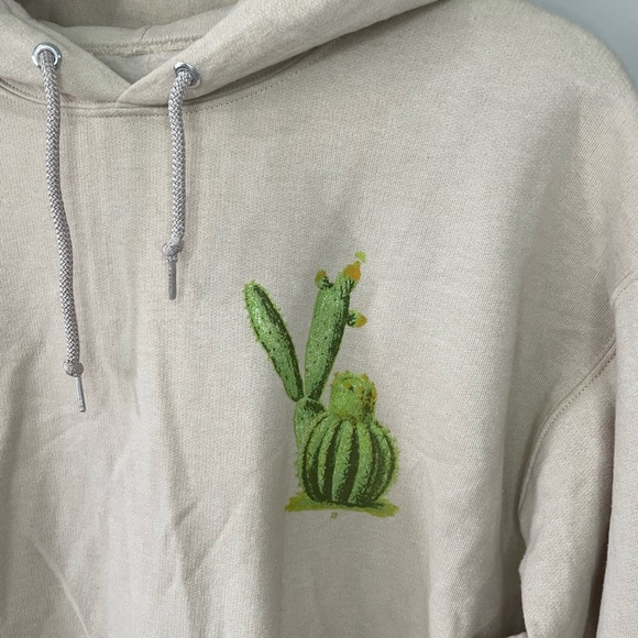 Bowery Supply co peace cactus graphic fleece lined hoodie sweatshirt medium - Picture 5 of 8